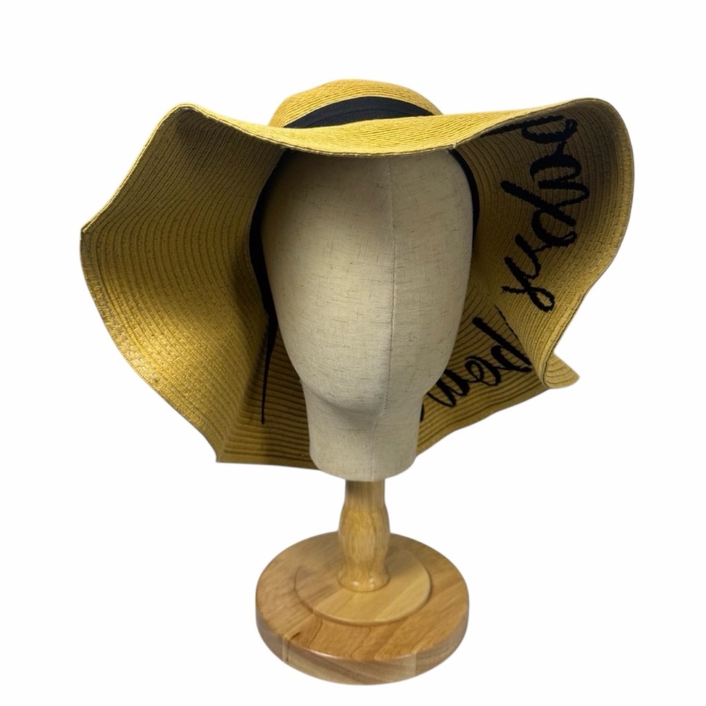 CC Exclusives Paper Floppy Sun Hat with Black Band Adjustable interior band